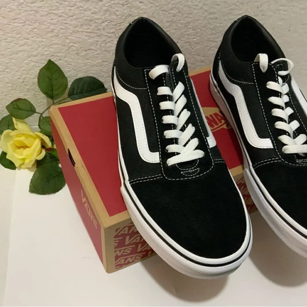 Vans Ward Mens Black/White Athletic Skateboard Shoes Size US 10/ 43